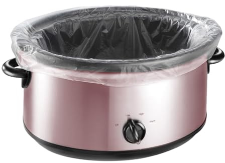 Slow Cooker Liners, 50 Count – Disposable Crock Pot Liners, up to 6.5 Litres, BPA-Free, Heat-Resistant, Fits Most Oval & Round Slow Cookers, Easy Cleanup Cooking Bags