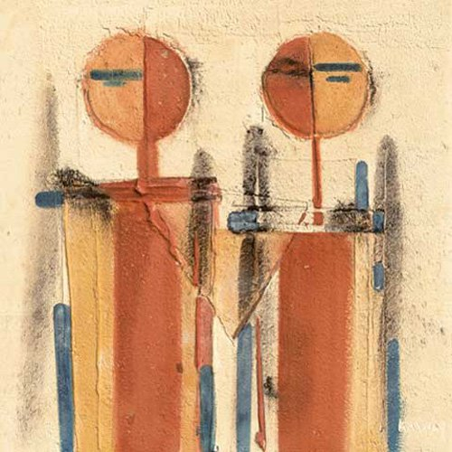 Kunstdruck von Kawa „Delta“ quadratisch 30 x 30 figürlich abstrakt, vorwiegend Brauntöne, modern, junge Kunst, Poster