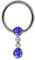 Modern Nature Piercing-Schmuck Intimpiercing Titan Ring in 1,6 x 12 mm mit Kette und 5 mm Stein-Kugeln in dunkelblau
