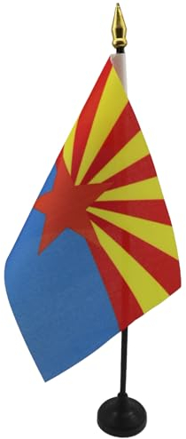 AZ FLAG - Tischflagge Arizona - 15x10 cm Goldene Splitze - Bundesstaat Arizona Tischfahne 10 x 15 Cm - Flaggen