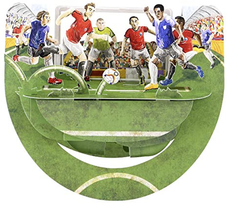 SANTORO Popnrock, 3D Pop Up Greeting Card - Football - Soccer - Premier League, UEFA European and FIFA World Cup | for Football Fans, for Him, for Dad, Father's Day, Birthday