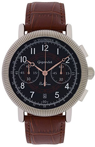 Gigandet Herren Uhr Chronograph Quarz mit Leder Armband G19