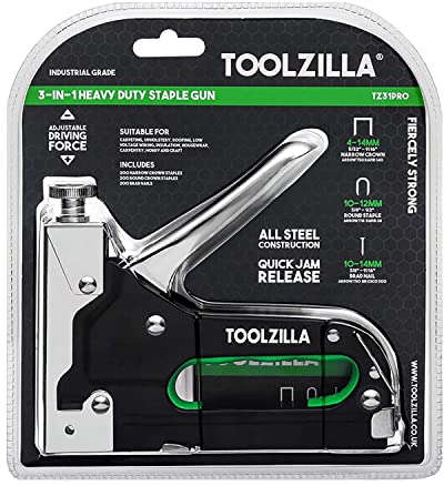 TOOLZILLA Graffatrice - Graffettatrice - Sparachiodi - Pinzatrice Manuale Professionale 3 in 1 e Punti Assortiti…