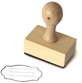 Frau WUNDERVoll® Stempel - Etikett zum Beschriften - aus Holz, Motivgröße: 5 x 2,8 cm/Motivstempel Textstempel Gummi Holz Gummistempel Stempel Gastgeschenk Stempel Hochzeit Ministempel Dekostempel
