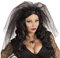 W WIDMANN MILANO Party Fashion 46909 - Haarreif Schleier Schwarze Witwe, mit schwarzen Rosen, Hut, Kopfschmuck, Accessoire, Mottoparty, Karneval