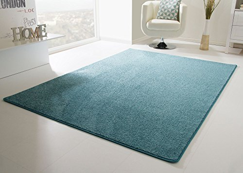 Steffensmeier Kurzflor Teppich Cambridge, Wohnzimmer, Schlafzimmer, in Türkis, Größe: 200x300 cm