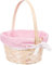 Easter Egg Hunt Gift Basket for Kids, Pink Wicker, Flower Crafts (Pink)