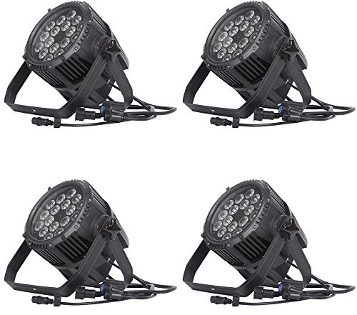 ETEC Professional 4x LED Outdoor Scheinwerfer IP65 18x10W RGBW Architekturbeleuchtung Außen Draußen Garten Wetterfest DMX Veranstaltung Bühnenbeleuchtung Licht Party Disco Show DJ Farbmischung