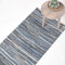 Homescapes Denim-Teppichläufer 66x200 cm, blau gestreifter Flickenteppich handgewebt aus recyceltem Jeansstoff, Chindi-Stil, Flachgewebe, jedes Exemplar EIN Unikat