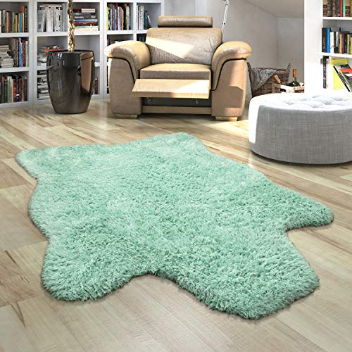 Paco Home Fellteppich Kunstfell XXL Imitat Flokati Stil Hochflor Versch. Größen u. Farben, Grösse:80x120 cm, Farbe:Grün