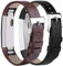 AK Bands kompatibel mit Fitbit Alta HR, Echtleder, verstellbar, bequemes Armband für Fitbit Alta HR/Fitbit Alta, 03 Schwarz/Kaffee