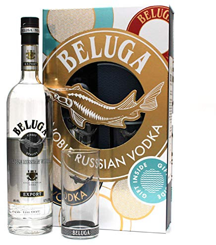 Geschenkset BELUGA Noble Russian Vodka mit Longdrink - Highball Glas (1 x 0,7L)