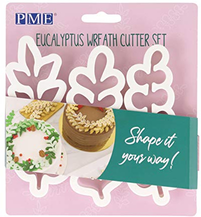 PME Weihnachtskranz Eukalyptus Ausstecher 3-teilig, weiß