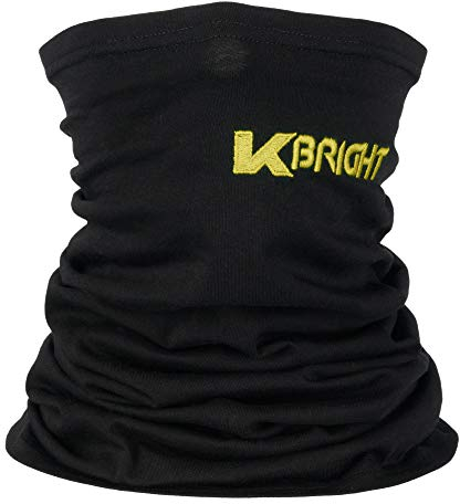 K-BRIGHT Funktionstuch Unisex Bio Baumwolle Herren Damen Multifunktionstuch Herren Schlauchschal Sleeve Scarf Maske Halstuch Bandana (Schwarz/Gelb)