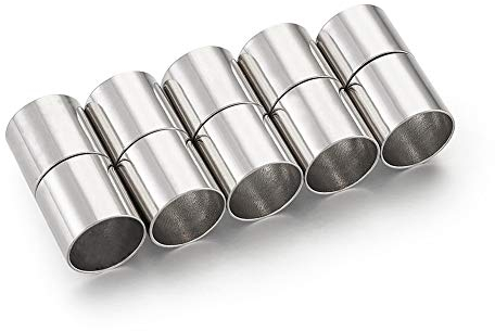 Craftdady Magnetverschlüsse aus Messing, 21,5 x 11 mm, Lederschnur, Endkappen, Rohr, Abstandshalter, Perlen, Endspitzen, Platin, für Armband-Schmuckherstellung, 5 Sets