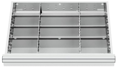 STIER Schubladeneinteilung Metalleinteilung BLH 100/125 mm Innenmaß 600x450 mm 12 Fächer 6 x TW 175