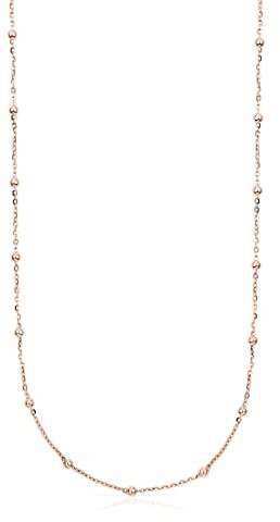 TOUS Collana girocollo in argento placcato oro rosa 18 ct e perline catena, Argento sterling