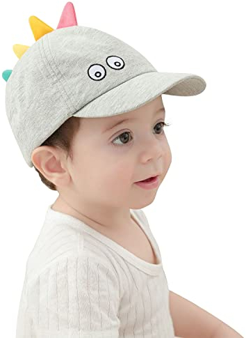 Bebè Cappellini da Baseball Bambino Ragazzo Berretto da Baseball Carino Cartone Animato Bambini Primavera Estate Cappello Sole, Colorful Dinosaur Grigio 46cm