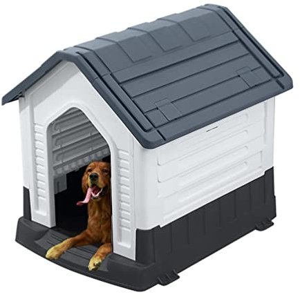 Hundehütte Großes Dog House Im Freien, Wasserdichtes Sonnencreme Allwetter-große, Mittlere Und Kleine Katze Und Hund Haustierschutz (Color : Gray-1, Size : 109x84x97cm)