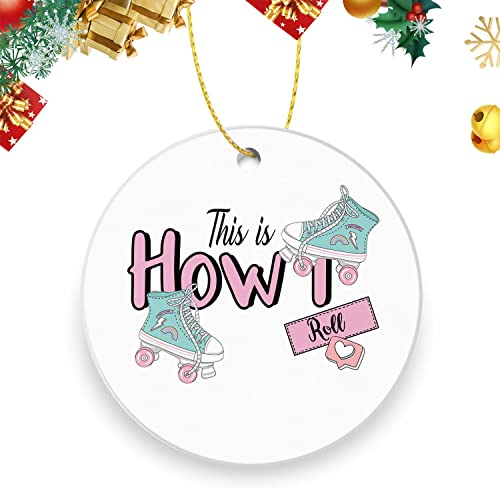 Weihnachtsbaumschmuck, 7,6 cm, hängende Weihnachtsdekoration, Geschenke für Freunde, Familie, Rollschuhe