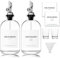 Glas-Mundspülspender für Badezimmer (2 Stück) – Mundspülbehälter mit 304 Edelstahl-Ausguss und minimalistischen Etiketten, stilvolle Flasche für die Badezimmer-Organisation, 360 ml