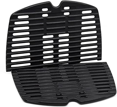Criditpid 7644 7582 Grillroste für Weber Q100, Q1000, Q120, Q1200, Q140, Q1400, Gusseisen Gitter Ersatzteile für Weber Baby Q, 516001, 516002, 50060001, 51010001, 5110001 060000 1 Gasgrill, 2 Stück