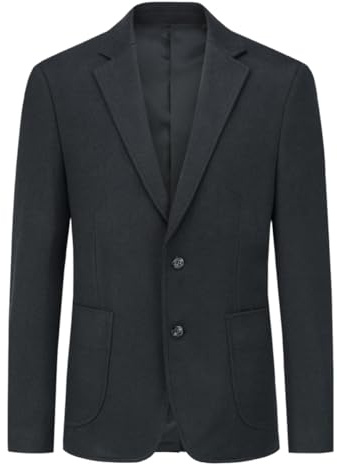 Allthemen Men's Blazer Regular Fit 2 Buttons Suit Jacket Casual Sports Coats for Business Wedding Black XL