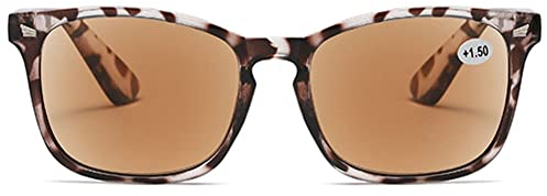 MAGIMODAC Damen Herren Lesebrille mit Sonnenschutz Sonnenbrille getönte Lesebrillen mit sehstärke 1.0+ 1.5+ 2.0+ 2.5+ 3.0+ 3.5+ 4.0+(Leopard,2.50)