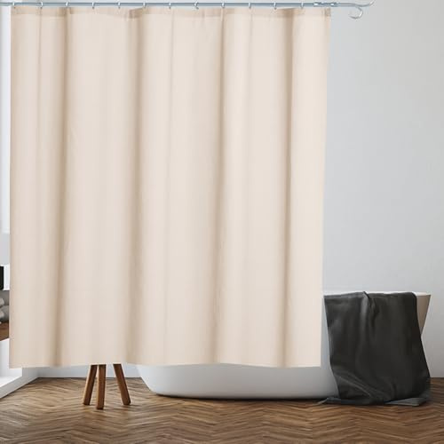 VIROSA Brown Shower Curtain for Bathroom Anti Mould, Mildew Resistant | 180 x 180 cm (71 x 71 Inch) | Water Repellent Fabric | 100% Polyester