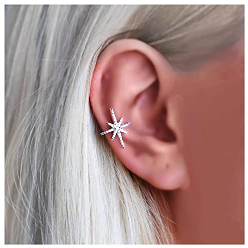 Cimenexe Böhmischen Kristall Northstar Manschette Ohrringe Silber Cz Stern Knorpel Ohrring Cz Nordstern Ohrmanschette Ohrringe Winzigen Strass Stern Knorpel Manschette Ohrring Nicht Durchbohrt