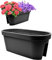 Stephans Möbelbörse 2er Set Balkon Geländer Blumenkasten, Geländertopf, Balkonkasten, Blumentopf, Blumenkübel, Pflanztopf Railing oval 59x26cm (Schwarz)