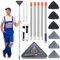 Triangle Cleaning Mop, 360 Degree Rotatable Adjustable Extendable Wall Cleaning Mop, Retractable Microfiber Dry and Wet Glass Dust Cleaner with 6 Mop Cloth, Wall Cleaner Mop for Floor Ceiling Window