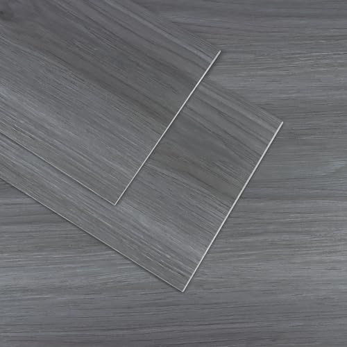 VaryPaper Pavimento PVC Adesivo Effetto Legno Grigio 90cmx15cm 20 Pezzi Parquet Laminato Incastro Piastrelle Adesive Pavimento Camera da Letto Mattonelle Adesive Cucina Pavimento Garage Soggiorno