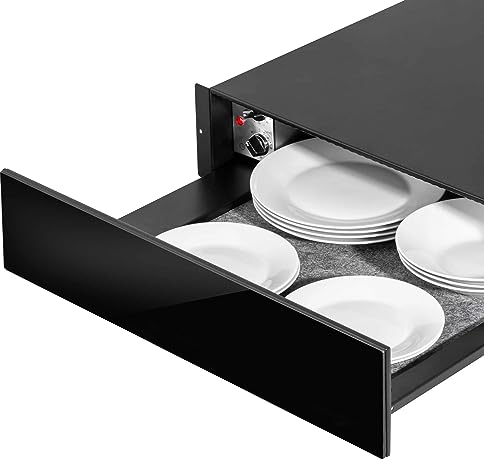 Dellonda Baridi 60cm Built-In Warming Drawer, Push-to-Open, Anti-Slip Mat, Black - DH201