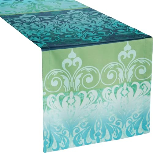 Erwin Müller Tischläufer Paisley fleckabweisend blau Größe 50x150 cm