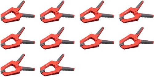 Meister Federzwinge - 100 mm Spannweite - 10 Stück - Bewegliche Spannbacken - Sicheres & einhändiges Fixieren von Werkstücken / Profi-Leimzwinge / Universalklemme / Montageklemme / 5217140