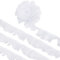 BENECREAT 10M Polyester-Plissee-Spitzenbesatz, Weißes Rüschenband Gekräuselter Plissierter Spitzenstoffbesatz Zum Nähen Und Zur Kunsthandwerksdekoration, 75~80 mm Breit