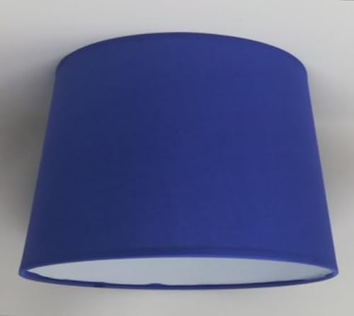 30 cm Lampenschirm, Baumwollstoff mit weißer PVC-Rückseite, handgefertigtes Produkt, für Tischlampe, Stehlampe (Blau)