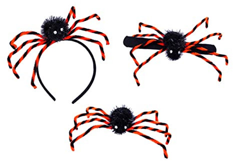 Halloween Klatscharmbänder 3stücke aus Stoff, Feier, Spinnenförmige Brosche