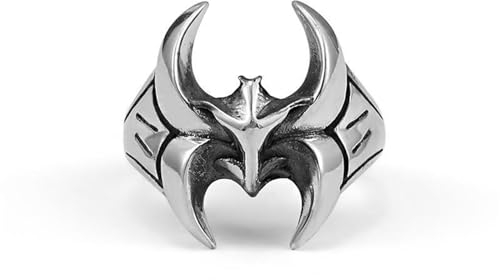 GleaMora Batman Ring für Männer Personalisierter verstellbarer Ring klassischer Vintage-Ring Punk Hip Hop Ring Einfaches Licht Luxus Geburtstagsgeschenk