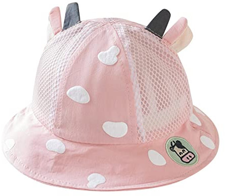 Partyhut Kinder Sommer Sonnenhut Schlapphut Soft Schutz Hut Visor Cap Sonnenschild UPF 50+ Schirmmütze Outdoor-Hüte Baumwoll Sommerhut Bucket Hat Süßer Urlaub Beach Hut Sonnencap für (Pink, One Size)