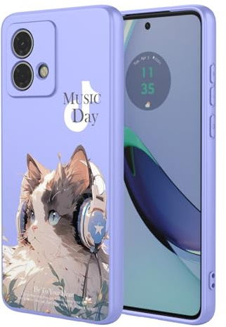 BORYA Silicone Case for Motorola Moto G84 5G, Ultra Thin Shockproof Silky Soft Premium TPU Simple Elegant Cover With Microfiber Lining, Cute Cartoon Color Pattern, P4