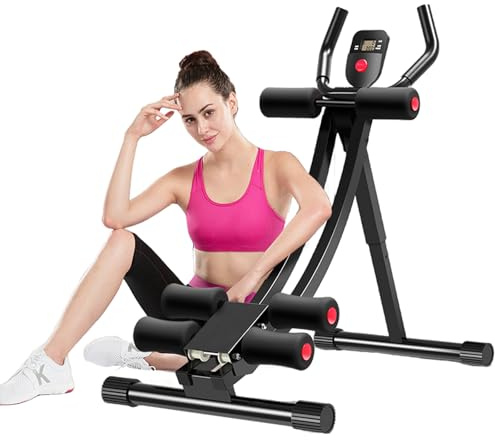 JOBUR Bauchmuskelmaschine Women's Home 308lbs Abdominal Compressor Folding Abdominal Core Trainer 4-speed Adjustable Abdominal Exerciser mit LCD Display