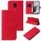 LBH Étui de protection pour Samsung Galaxy J3 (2017) - Motif papillons et fleurs - Fonction support - Fermeture magnétique - Protection complète à 360 ° - Rouge