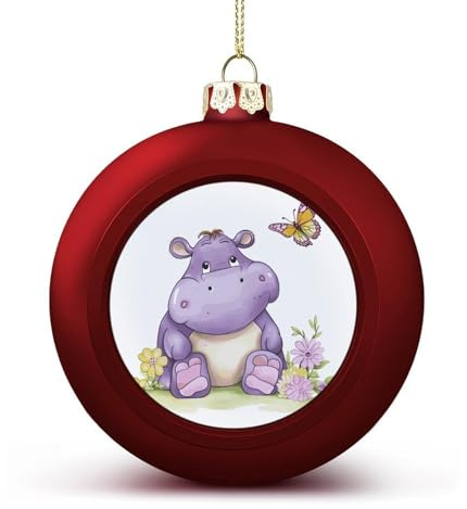 Interessante Weihnachtskugel-Dekorationen, wunderschöner Schmetterling und Nilpferd, bedruckte Dekorationen, Feiertagsparty, Heimdekorationen, Weihnachtskugel-Dekorationen, hängende Anhänger