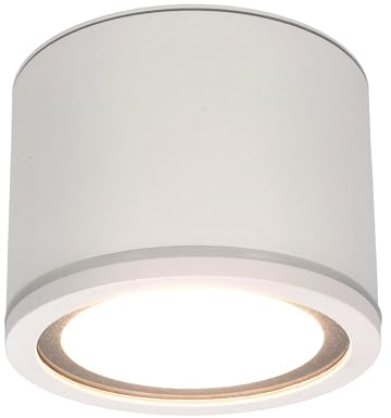 EDO Aufbauspot IP54 Deckenspot Matt Weiß Flach & Rund - Ø90*60mm Deckenleuchte mit 6W LED GX53 230V Warmweiß 3000K, Aufbauleuchte für Bad Badezimmer Wasserfest, Aufbaustrahler Aluminium