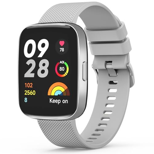 Vancle Silicona Correa para Xiaomi Redmi Watch 3 Active para Mujer Hombre, Pulseras de Repuesto Deportiva Duradera para Redmi Watch 3 Active (No Para Redmi Watch 3), Gris