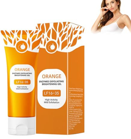 Brightening Exfoliating Whitening Gel, Orange ExfoliatingGel, Natural Orange Peeling Gel, Face and Body Exfoliating Scrub Gel, für Gesicht Tiefenreinigung Glättung, für alle Hauttypen (1PC)