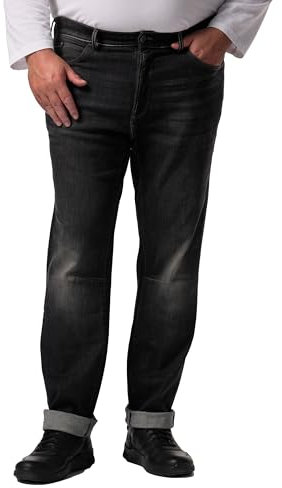 Men Plus Herren große Größen Übergrößen Menswear L-8XL Men+ Jeans, Denim, Straight Fit, 5-Pocket, bis Gr. 72/36 Black 28 837302100-28