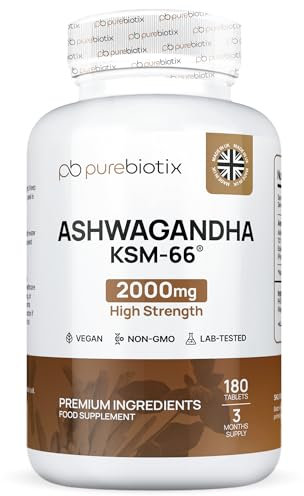 Ashwagandha KSM 66 (Vegan) | Ashwagandha High Strength Tablets (Over 2000mg) | Made in UK | Pure Organic Ashwagandha Root Powder Tablets